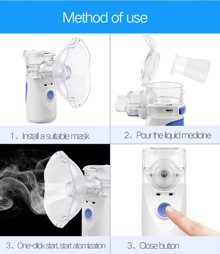 NebuGo | Draagbare vernevelaar - Ultrasone stille inhalator voor volwassenen en kinderen, handheld