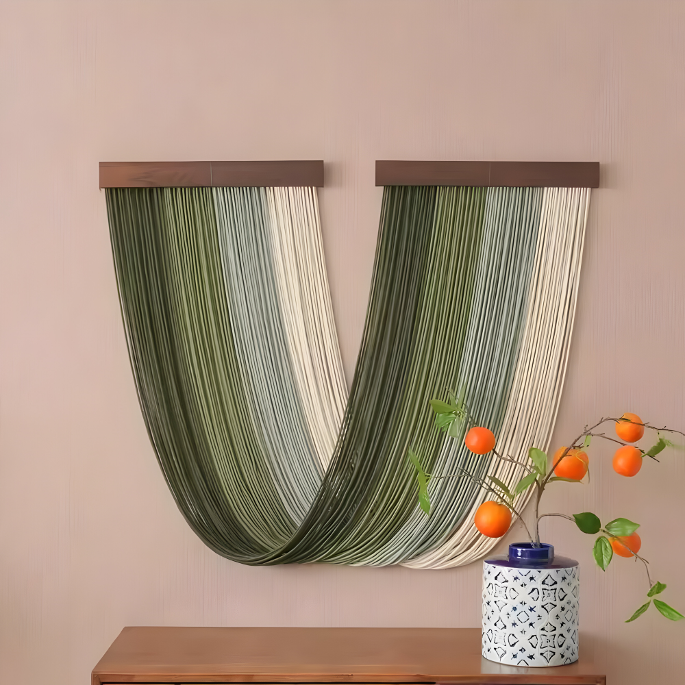 LoomLuxe | Handgemaakt Boheems macramé wandkleed met decoratieve kwastjes voor woonkamerdecoratie
