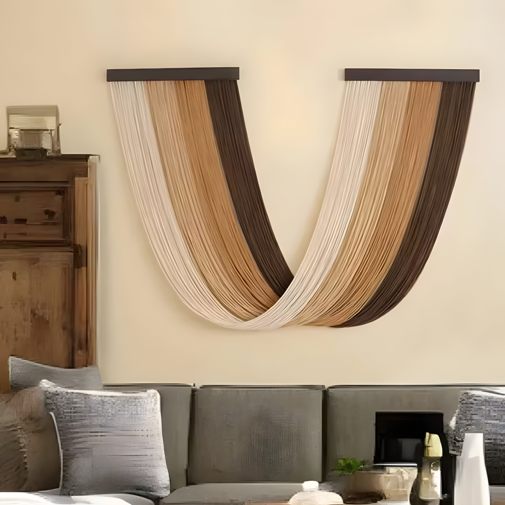LoomLuxe | Handgemaakt Boheems macramé wandkleed met decoratieve kwastjes voor woonkamerdecoratie