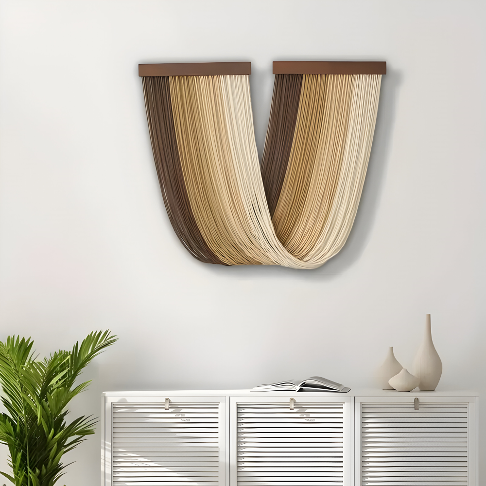 LoomLuxe | Handgemaakt Boheems macramé wandkleed met decoratieve kwastjes voor woonkamerdecoratie