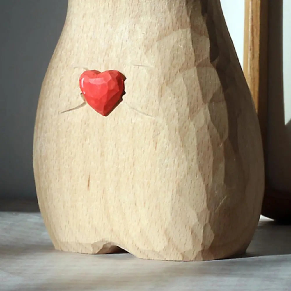 VasePurr | Handgemaakte Houten Kattenvaas - Scandinavische Minimalistische Woondecoratie