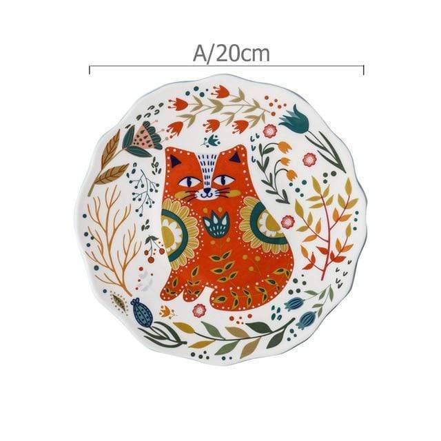 PurrfectPlate | Handbeschilderd Kat Keramisch Eetbord - Uniek Servies, Decoratief & Functioneel Kat Bord