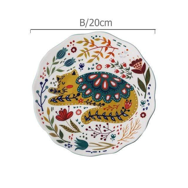 PurrfectPlate | Handbeschilderd Kat Keramisch Eetbord - Uniek Servies, Decoratief & Functioneel Kat Bord