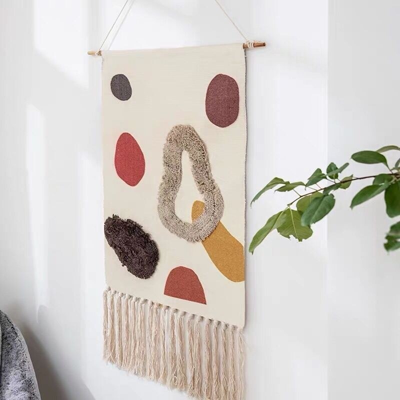 MysticThreads | Boho handgeweven wandkleed met kwastjes - uniek wandkleed