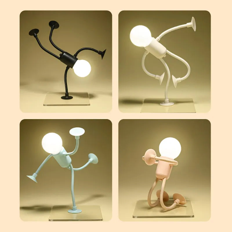 GlowMan | Flexibel Stickman Nachtlampje - Leuk, verstelbaar LED-licht voor kinderen en thuis