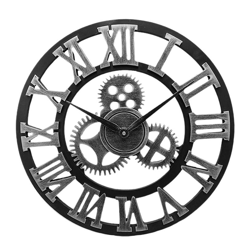 NostalTick | 3D Vintage Industriële Tandwiel Wandklok - Decoratieve Klok