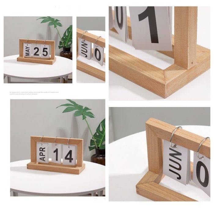 DateFlip | Klassieke houten flip bureaukalender