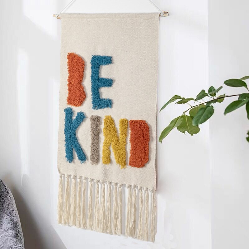 MysticThreads | Boho handgeweven wandkleed met kwastjes - uniek wandkleed