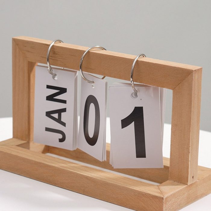 DateFlip | Klassieke houten flip bureaukalender