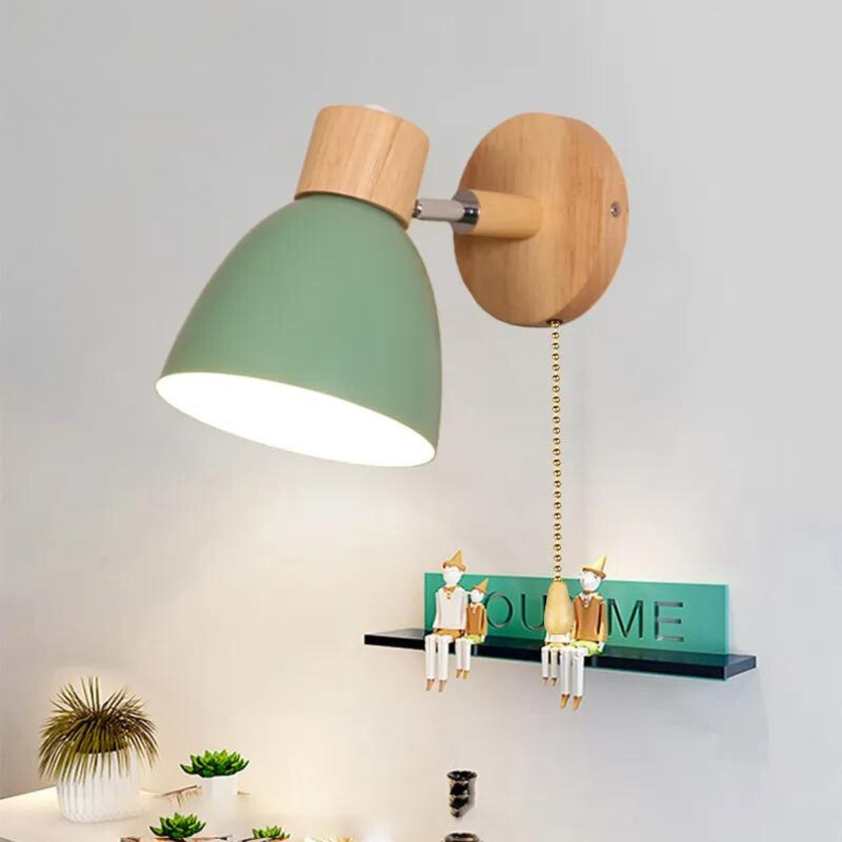 OakAura | Moderne stijlvolle macaron houten wandlamp