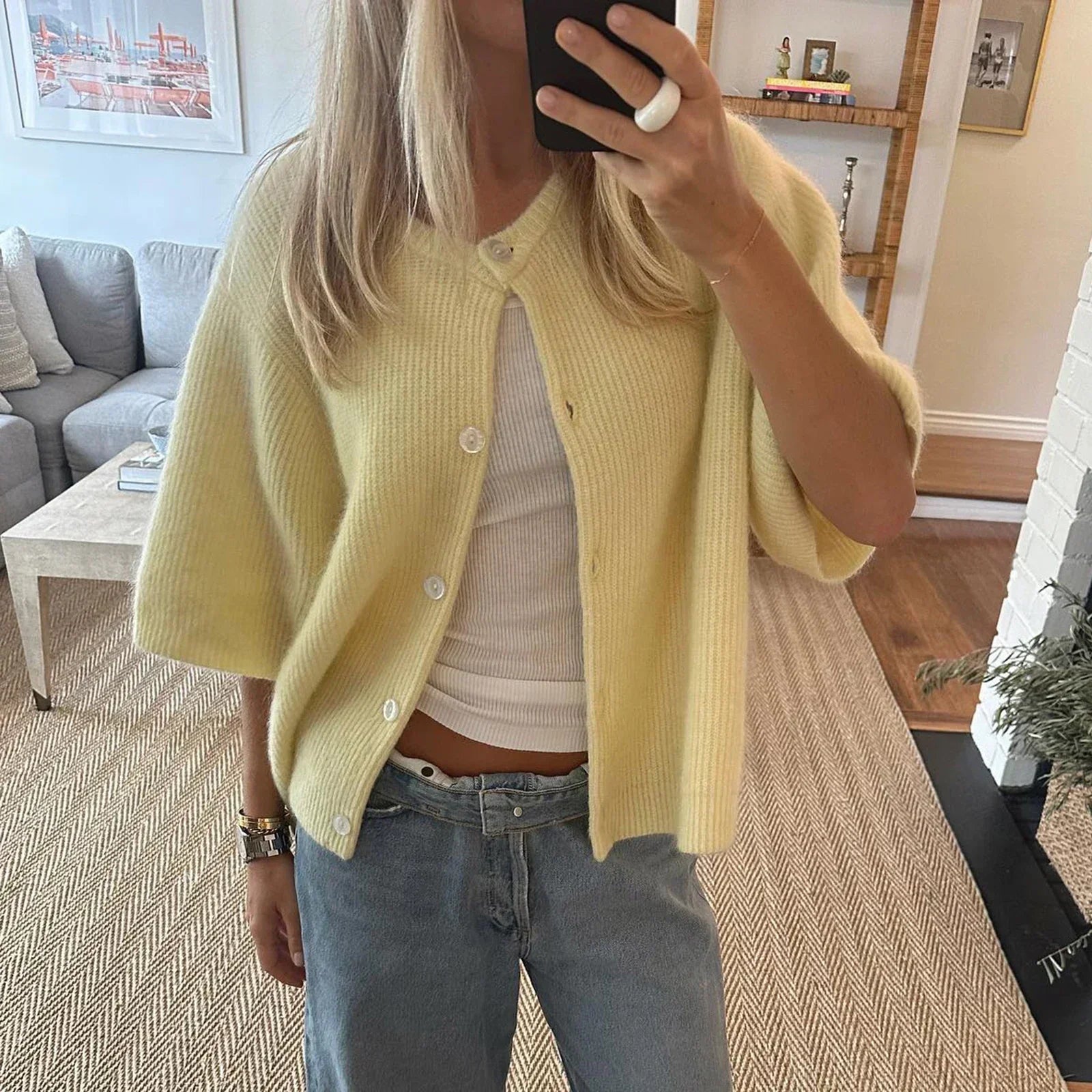 Zylenna | Cardigan met Korte Mouwen – Lichtgewicht Gebreide Top, Voor Casual & Smart-Casual