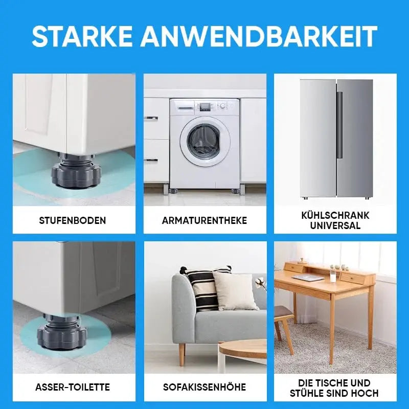 SteadyPads | Verstelbare antivibratiematten voor wasmachines - In hoogte verstelbare machinevoeten