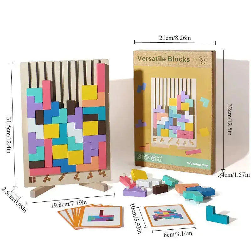 Blocksy | Houten Stapel Puzzel Spel - Montessori Educatief Speelgoed voor Kinderen, Natuurlijke Houten Balans Blokken