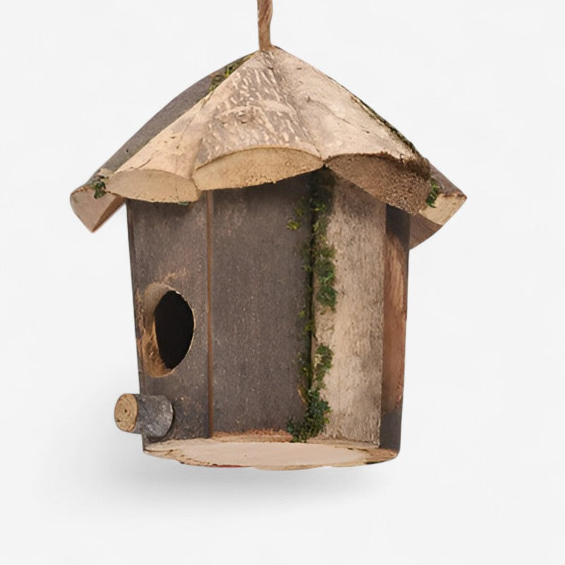 NestLodge | Houten Vogelhuisje voor Buiten – Hangend Tuin Vogelhuis, Natuurlijke Houten Nestkast