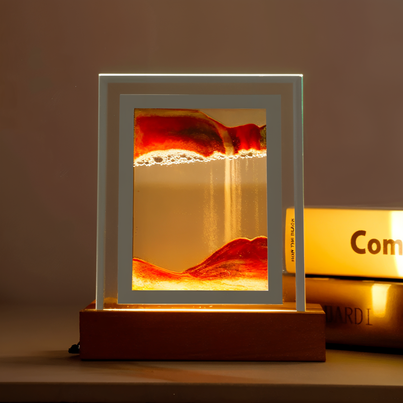 SandMuse | 3D Quicksand Frame – Creatieve Flow Art voor bureau en interieurdecoratie