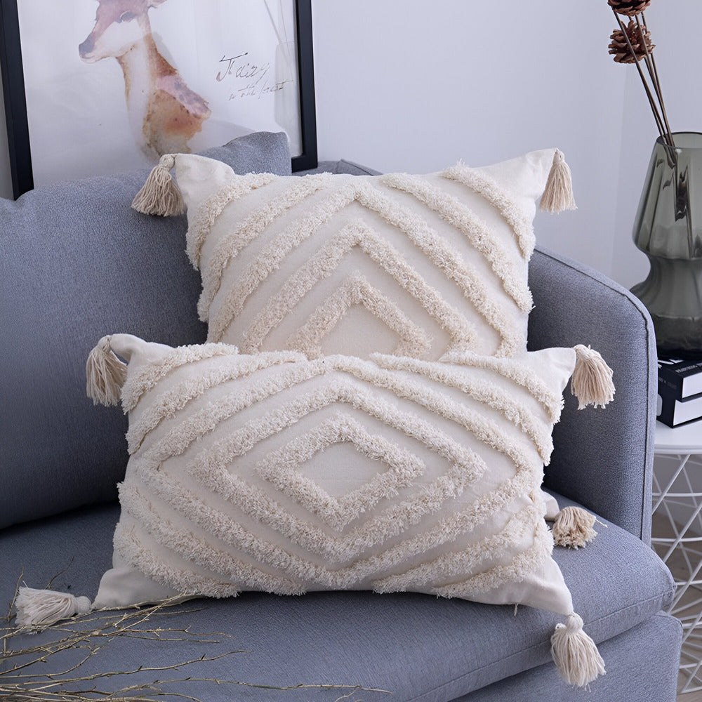 CasaLoom | Ibiza Boho kussenhoes – Decoratieve kussenhoes, handgemaakt in vintage stijl