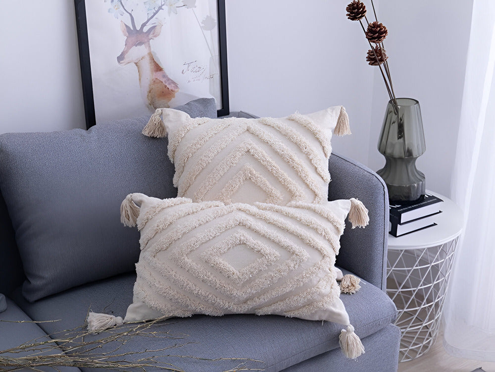 CasaLoom | Ibiza Boho kussenhoes – Decoratieve kussenhoes, handgemaakt in vintage stijl