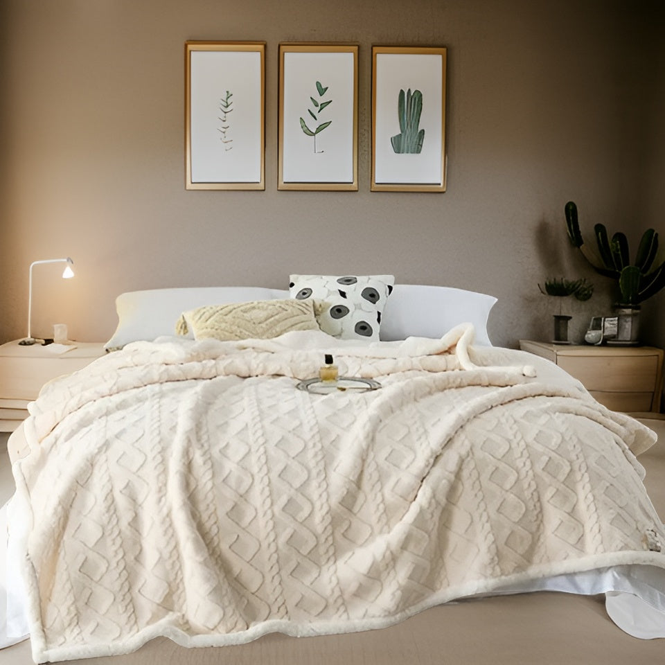 CloudCuddle | Dubbelzijdige knusse fleecedeken – zachte warme plaid, wintercomfort voor thuis