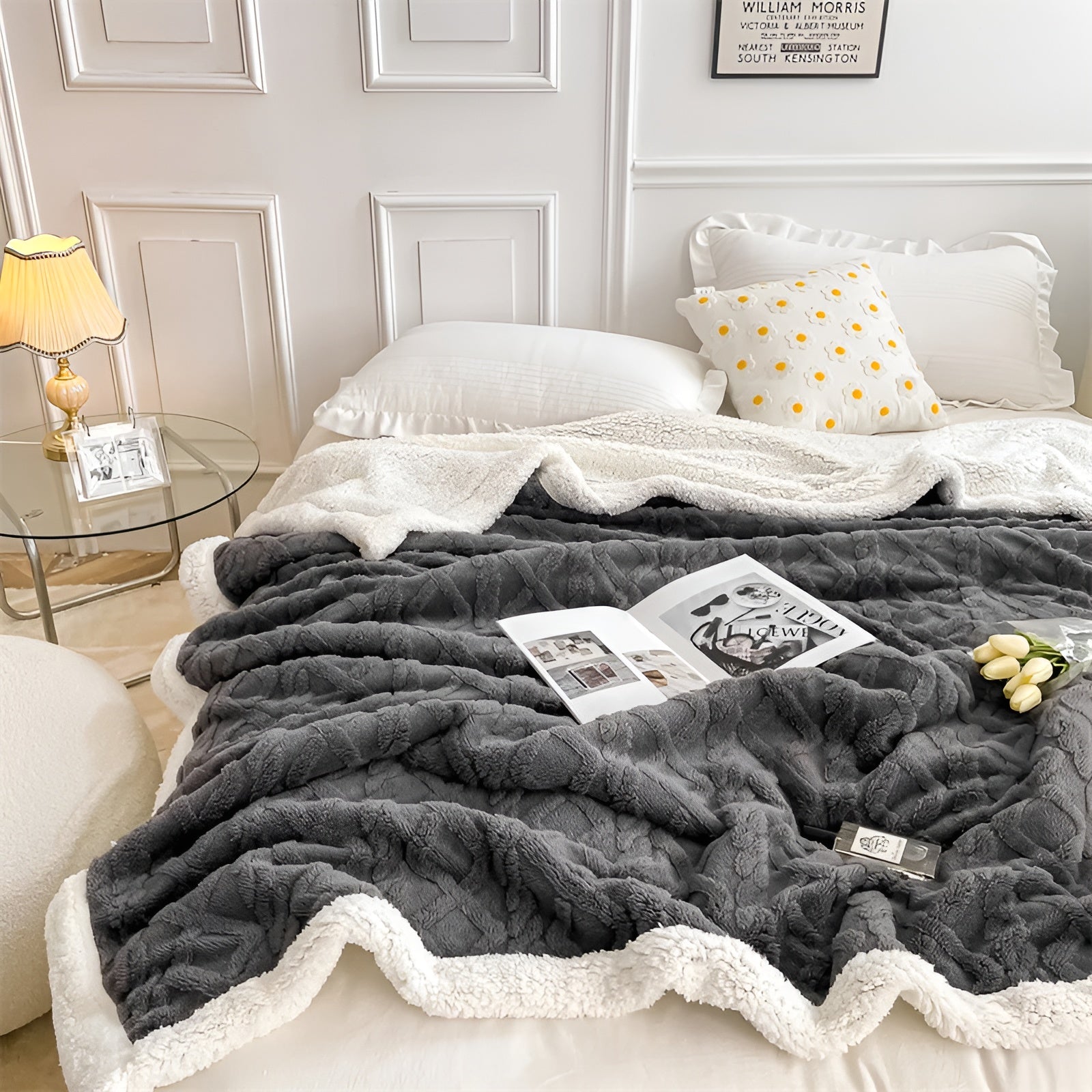 CloudCuddle | Dubbelzijdige knusse fleecedeken – zachte warme plaid, wintercomfort voor thuis