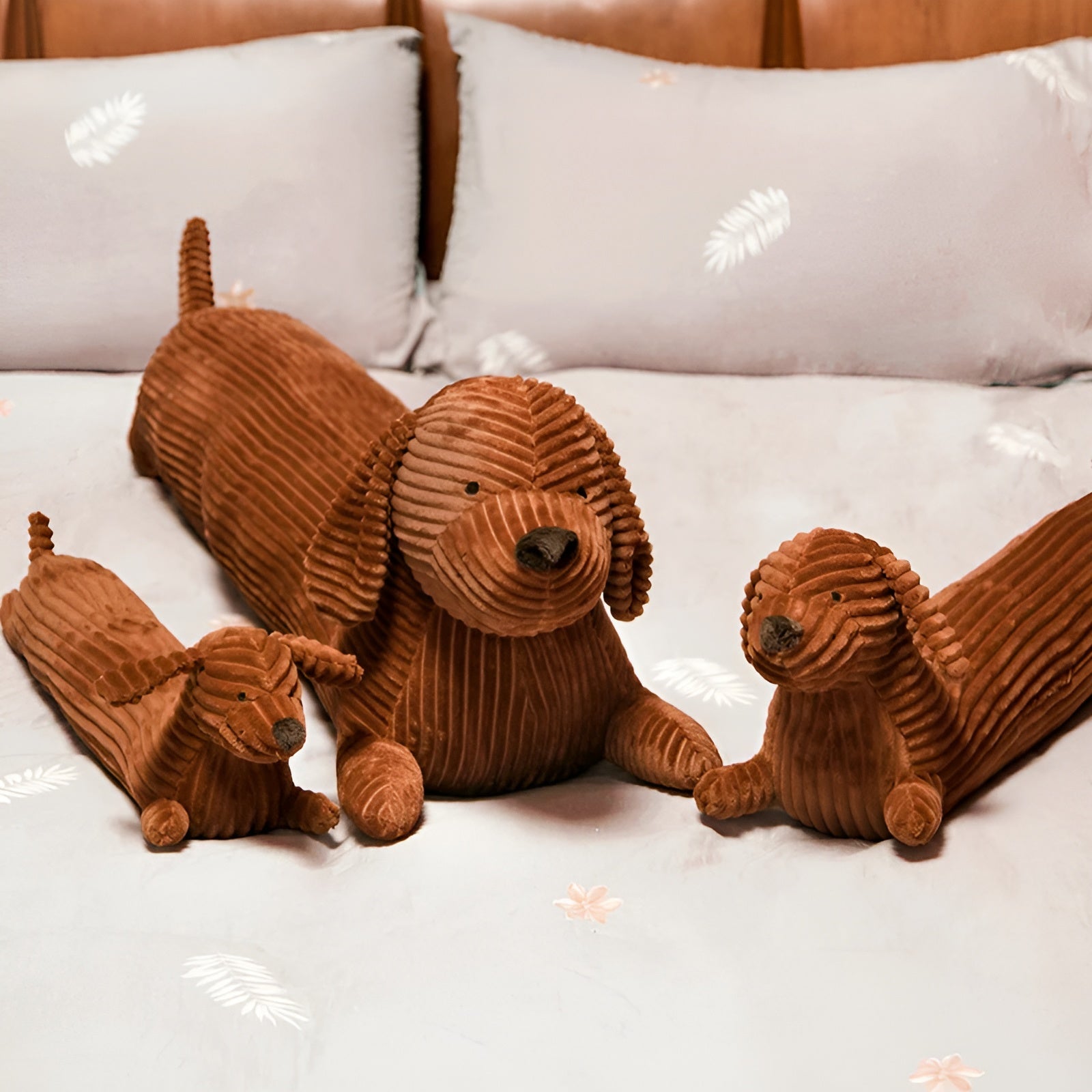 CordoPup | Corduroy Dachshund pluche kussen – Zacht hondenkussen voor op bed, bank