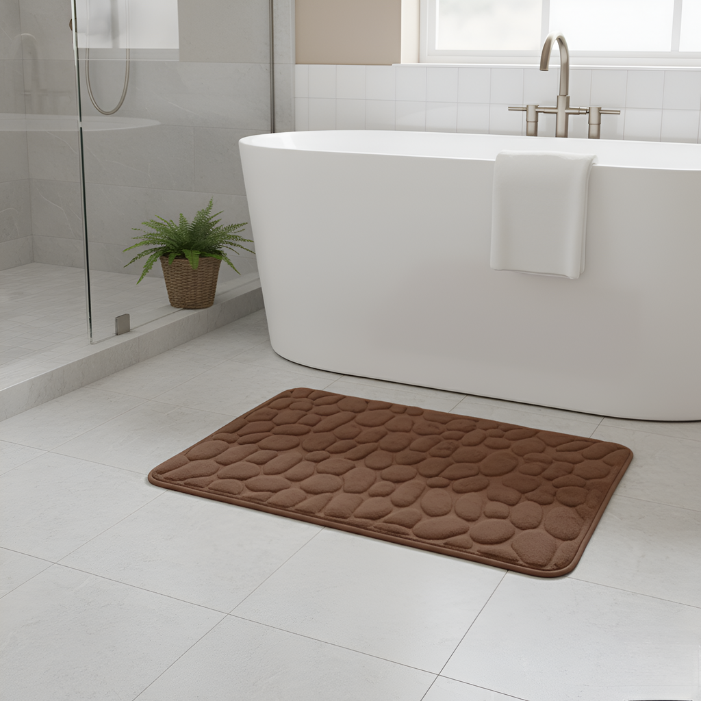 ShowerZen | Luxe Antislip Douchemat met Steenontwerp – Antislip, Zacht Memory Foam