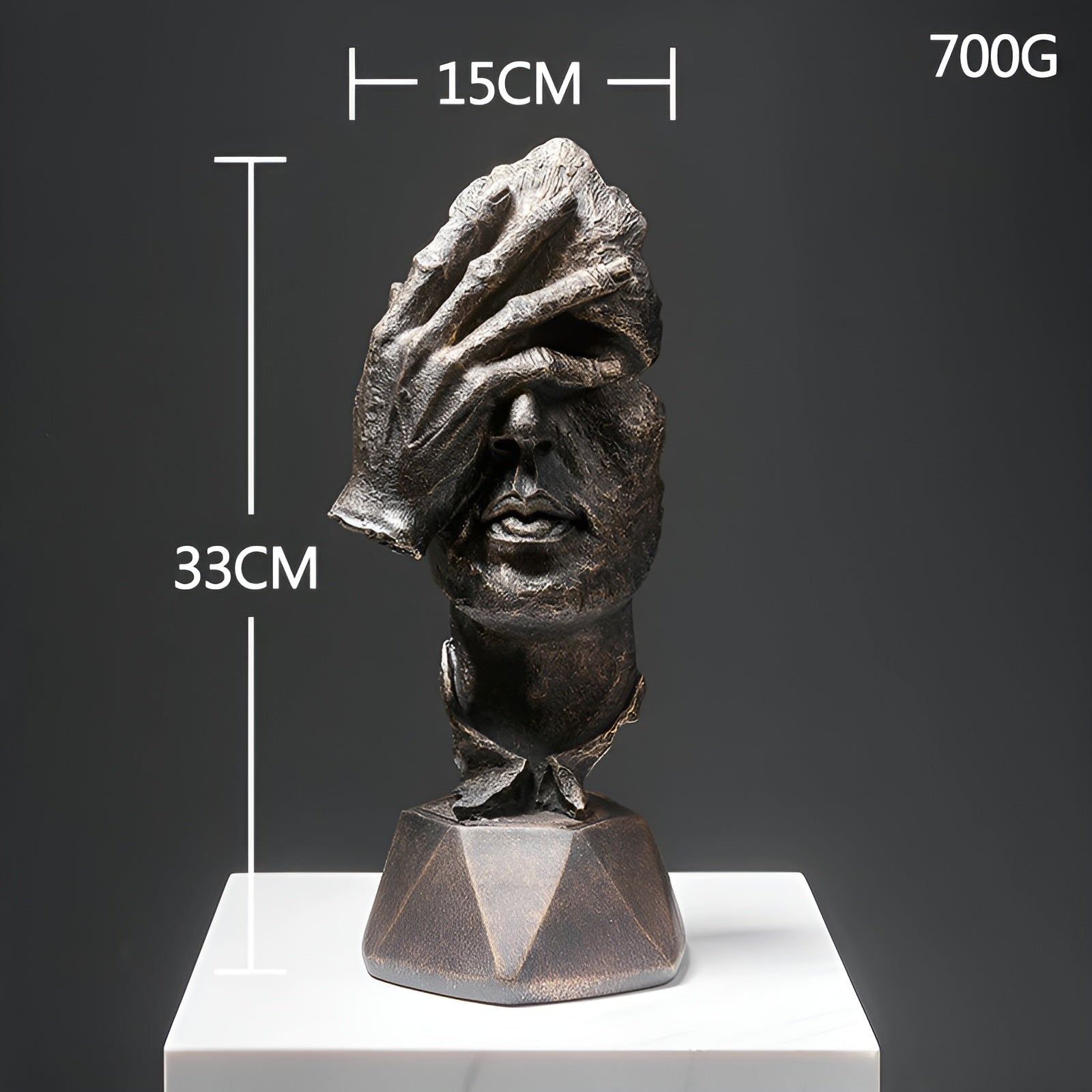 SculptVisage | Abstract gezichtssculptuur – Modern creatief beeld van hars, artistiek accent voor uw interieur