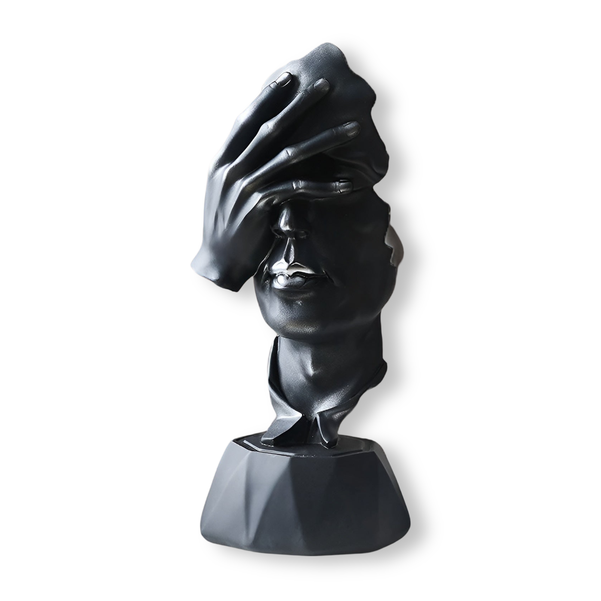 SculptVisage | Abstract gezichtssculptuur – Modern creatief beeld van hars, artistiek accent voor uw interieur