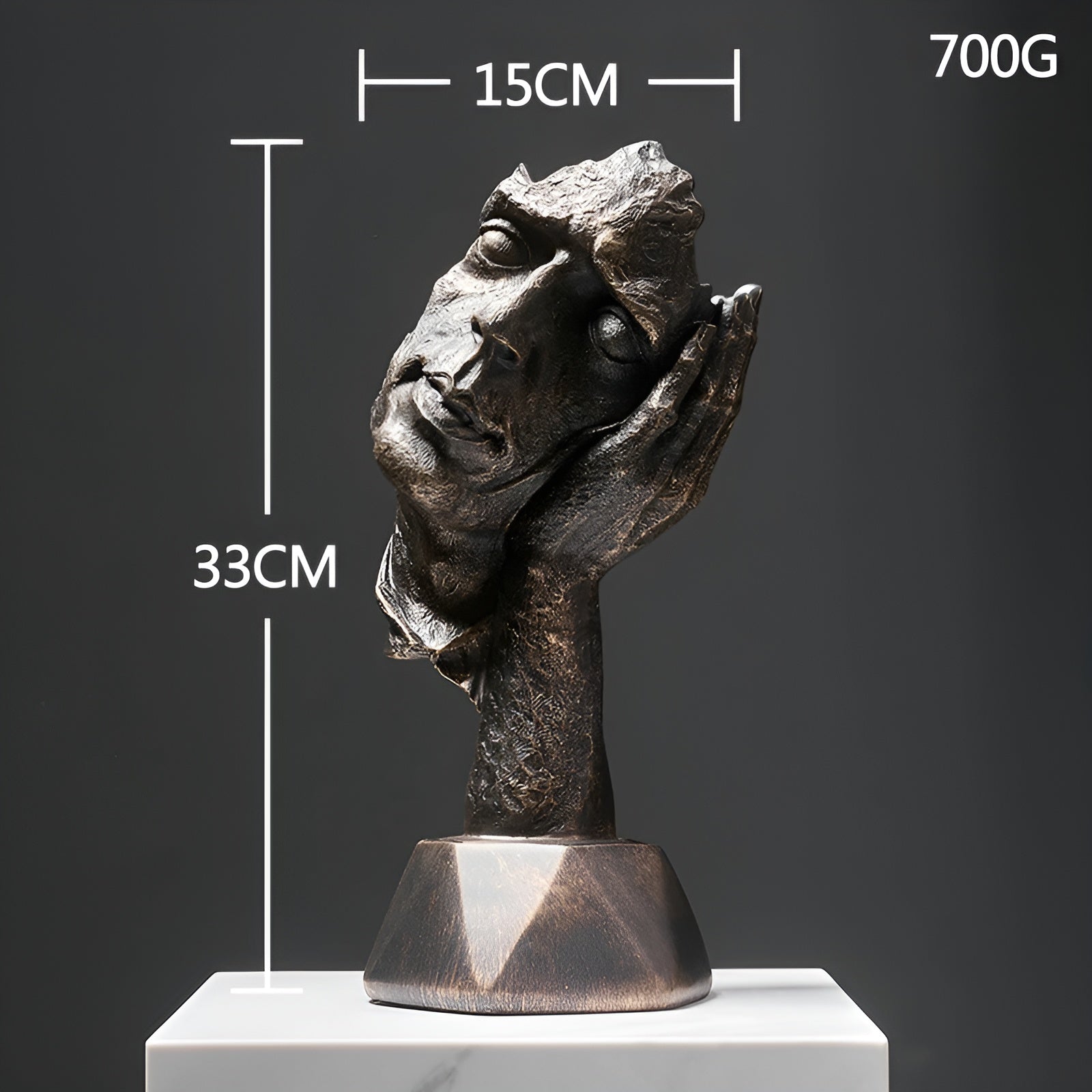 SculptVisage | Abstract gezichtssculptuur – Modern creatief beeld van hars, artistiek accent voor uw interieur