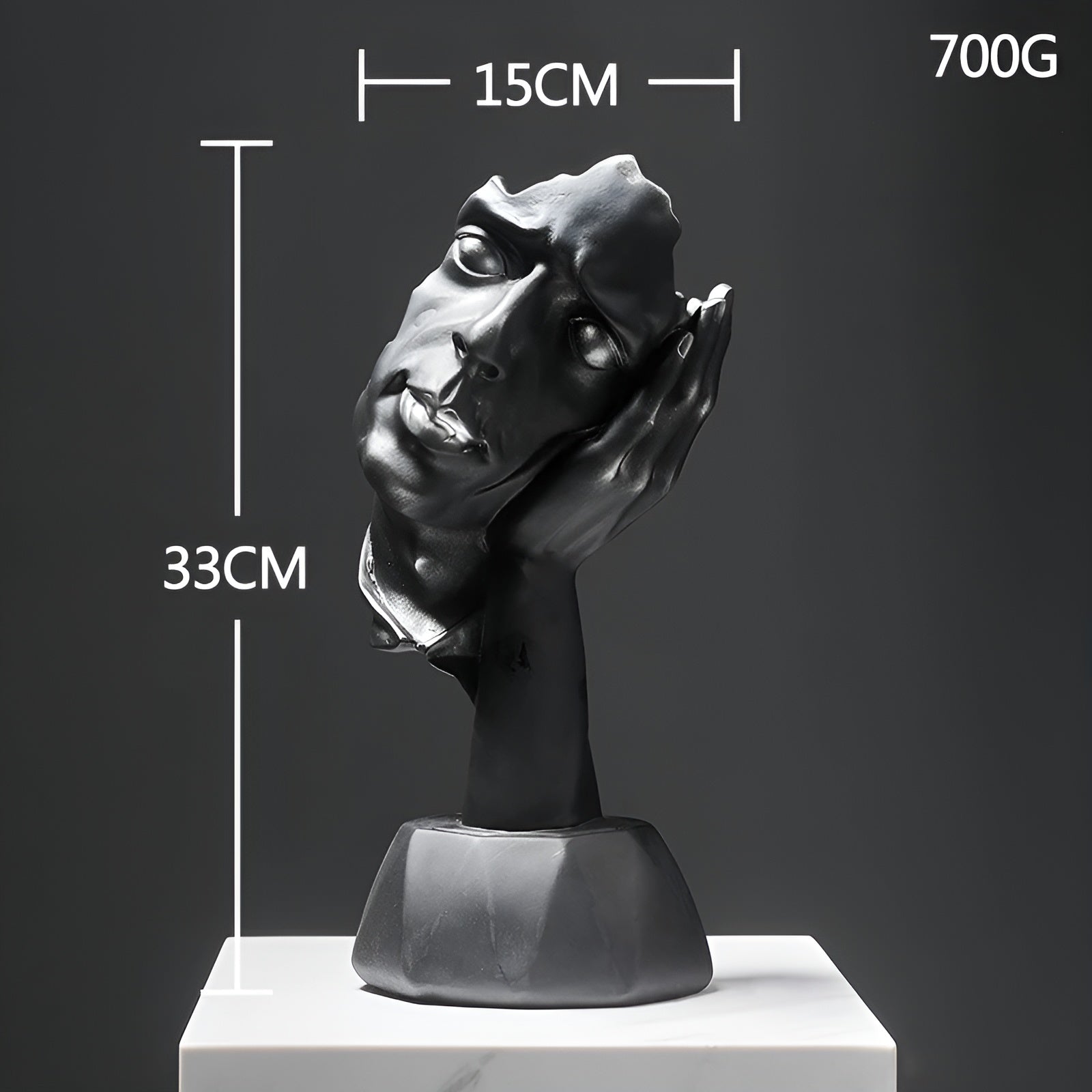 SculptVisage | Abstract gezichtssculptuur – Modern creatief beeld van hars, artistiek accent voor uw interieur