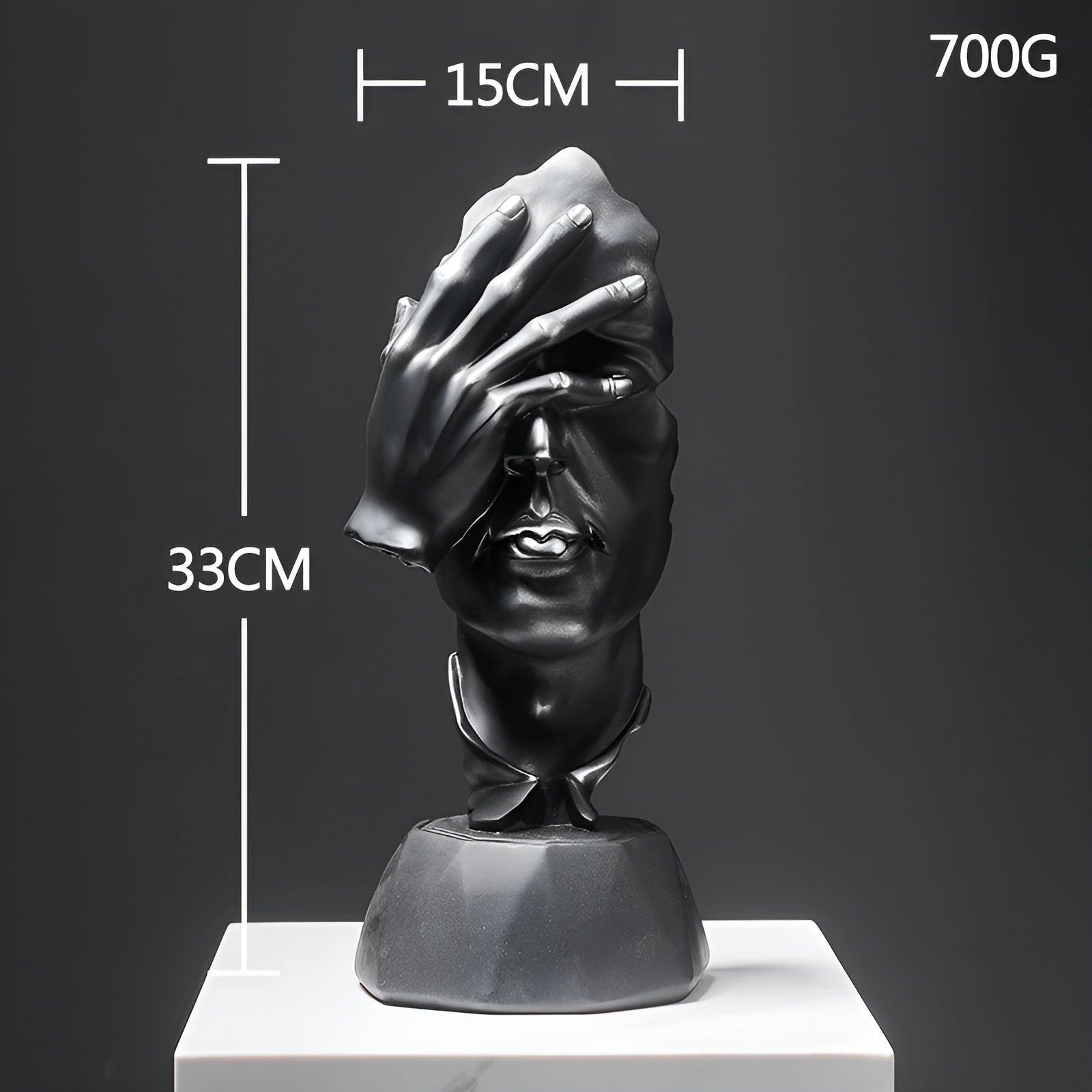 SculptVisage | Abstract gezichtssculptuur – Modern creatief beeld van hars, artistiek accent voor uw interieur