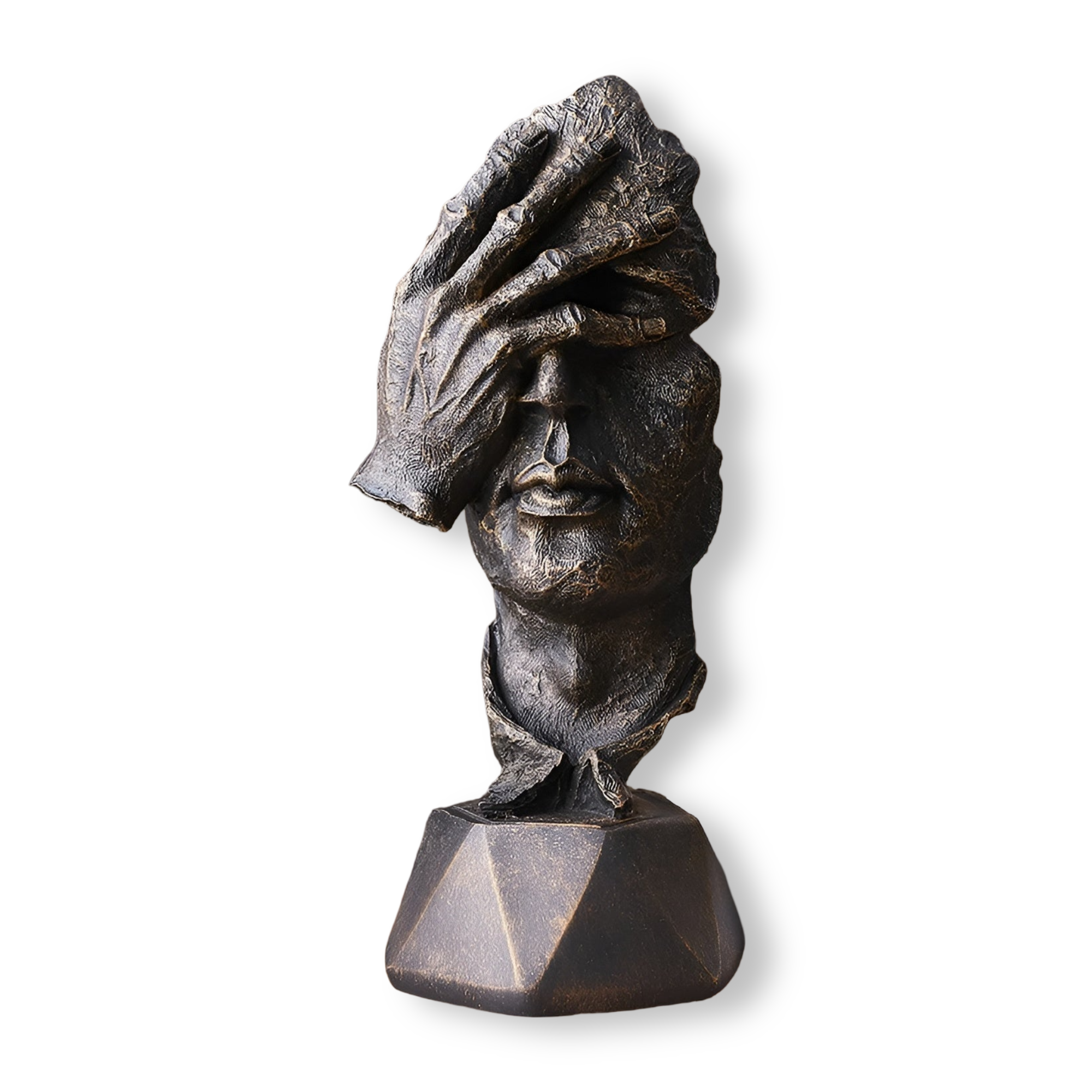 SculptVisage | Abstract gezichtssculptuur – Modern creatief beeld van hars, artistiek accent voor uw interieur