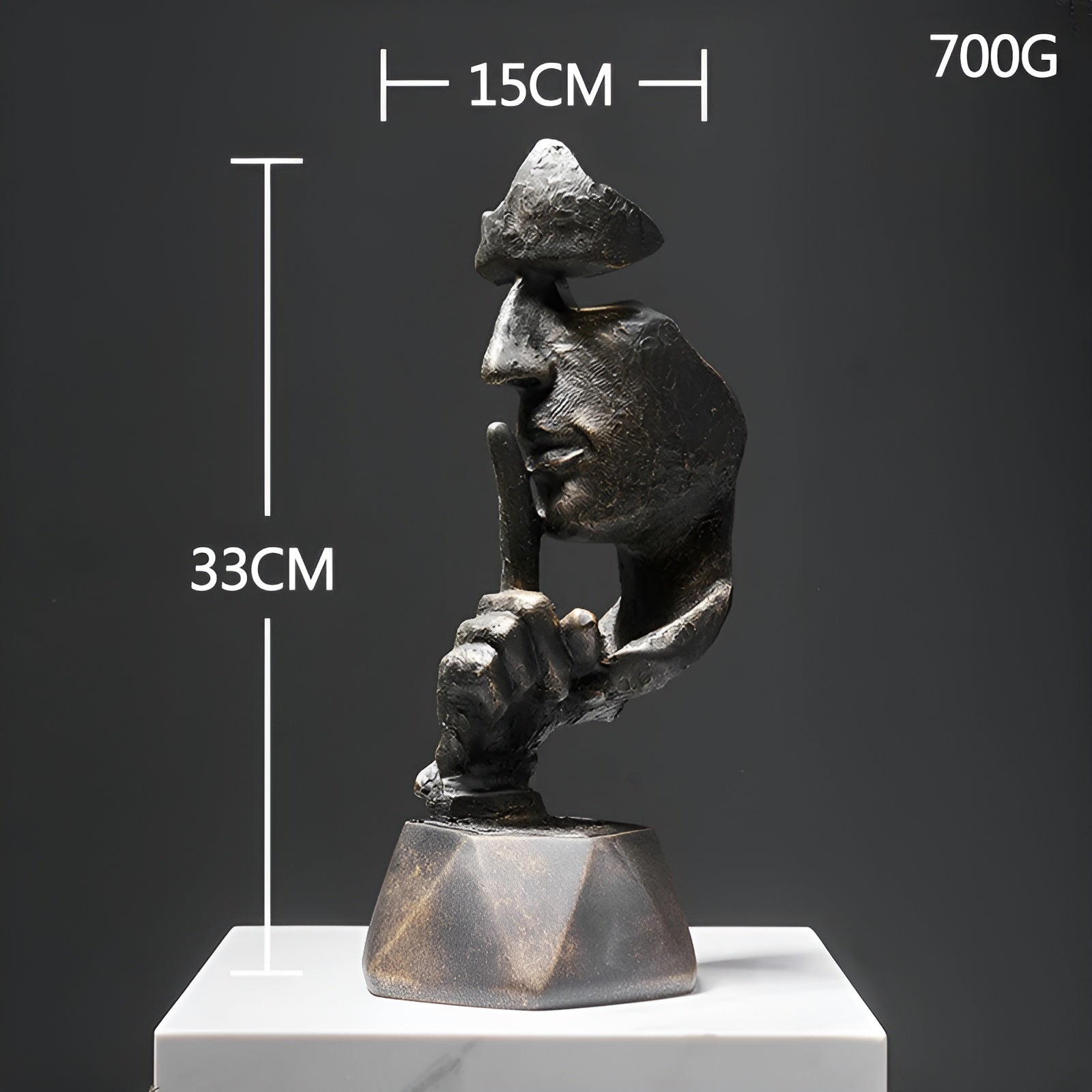 SculptVisage | Abstract gezichtssculptuur – Modern creatief beeld van hars, artistiek accent voor uw interieur