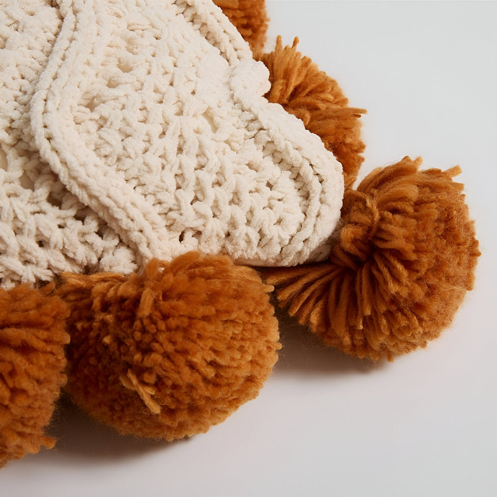 TasselVibe | Gebreide kussenhoes met kwastjes – Chique woonaccessoire