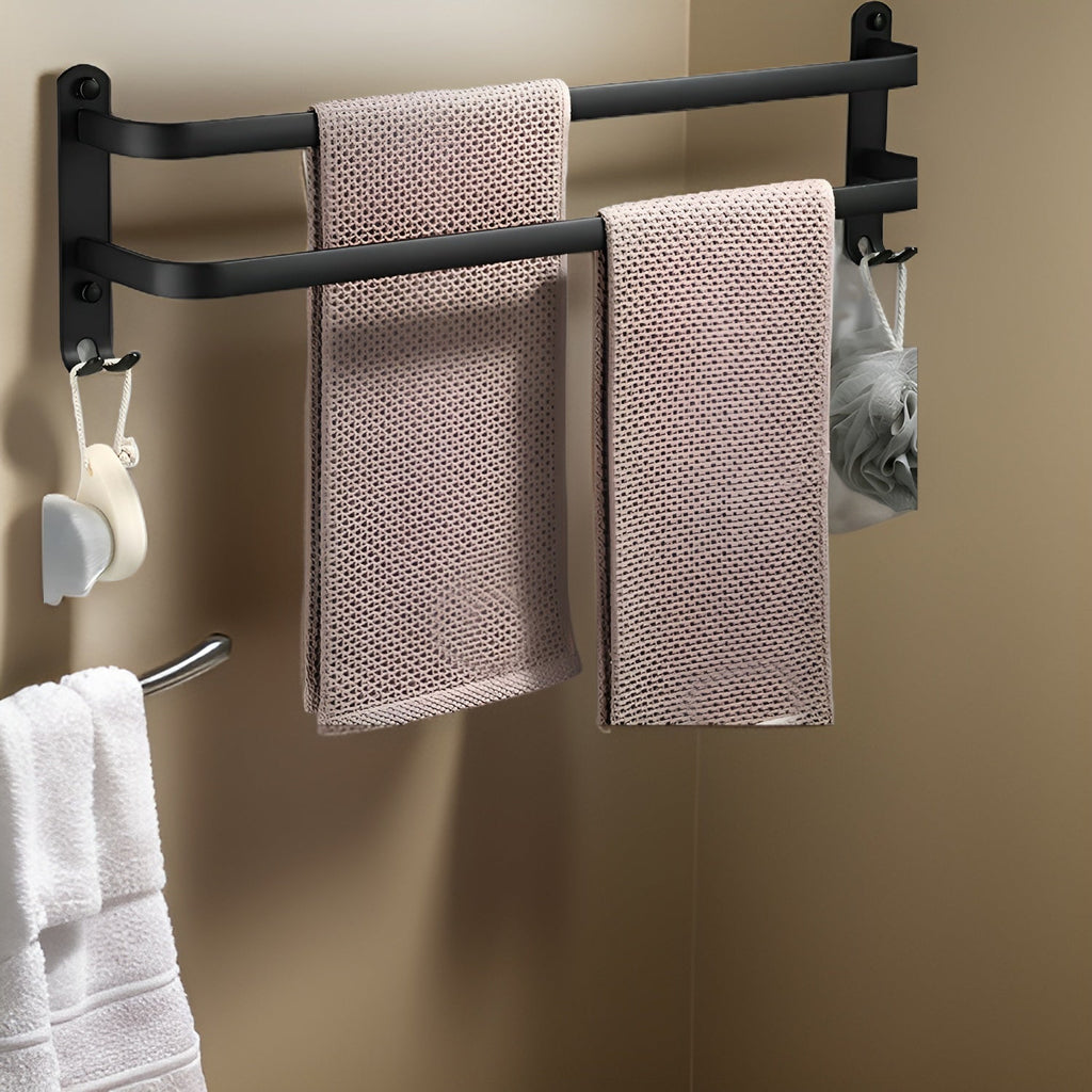 HangEase | 3-laags ruimtebesparende wandhanddoekhouder - aluminium badkamer organizer