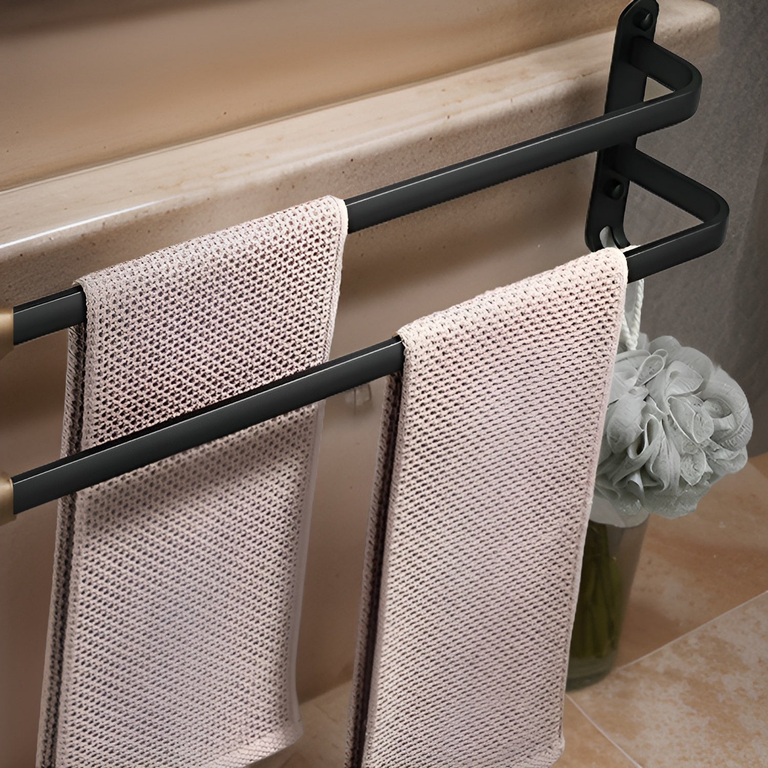 HangEase | 3-laags ruimtebesparende wandhanddoekhouder - aluminium badkamer organizer
