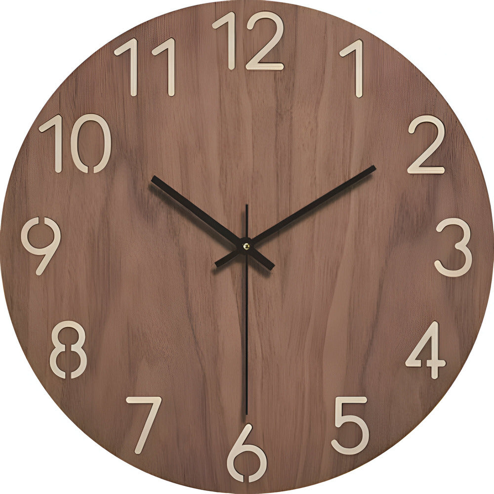 GrainTime | Minimalistische houten wandklok – modern design, stil uurwerk, duurzaam en stijlvol