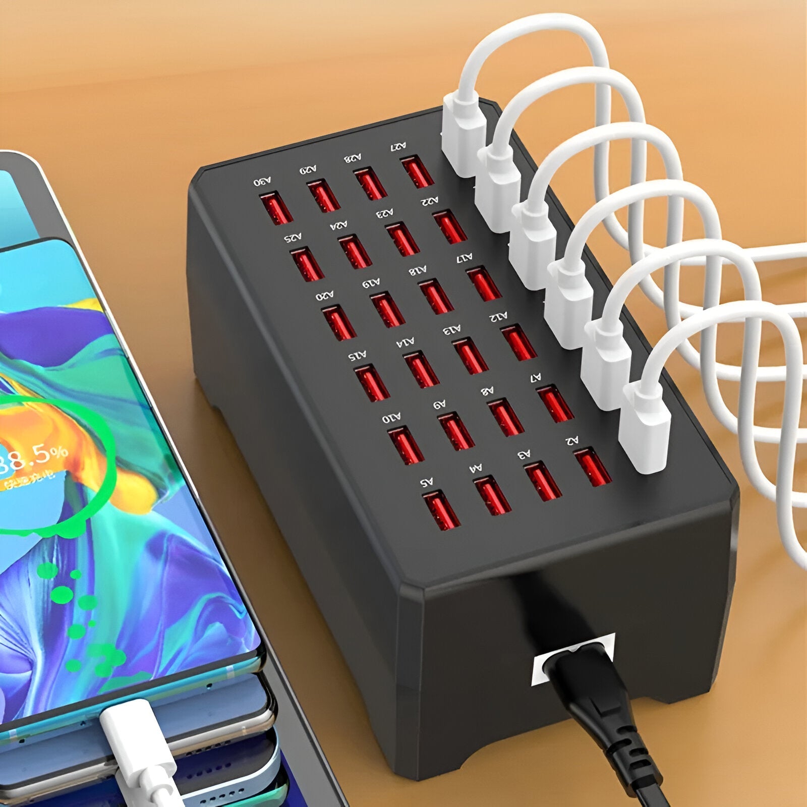 VoltHub | 30-poorts USB-oplaadstation - 150W snelle oplader voor meerdere apparaten
