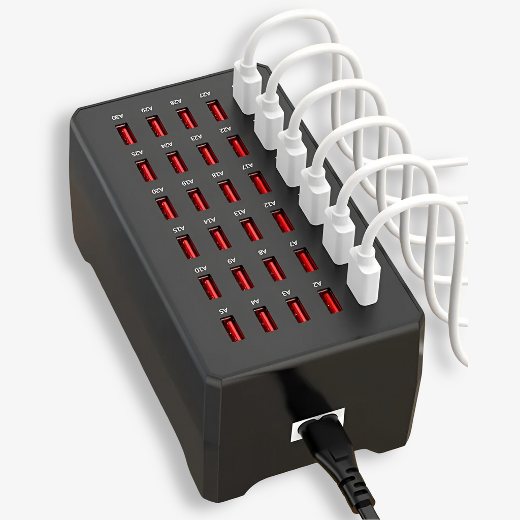 VoltHub | 30-poorts USB-oplaadstation - 150W snelle oplader voor meerdere apparaten