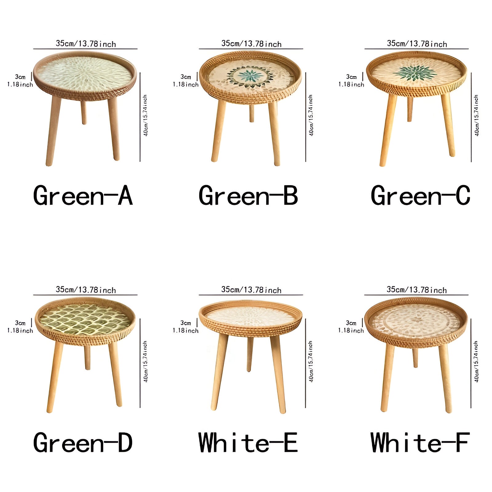 Rattique | Handgemaakte Ronde Rattan Salontafel – Scandinavische Natuurlijke Houten Woonkamertafel
