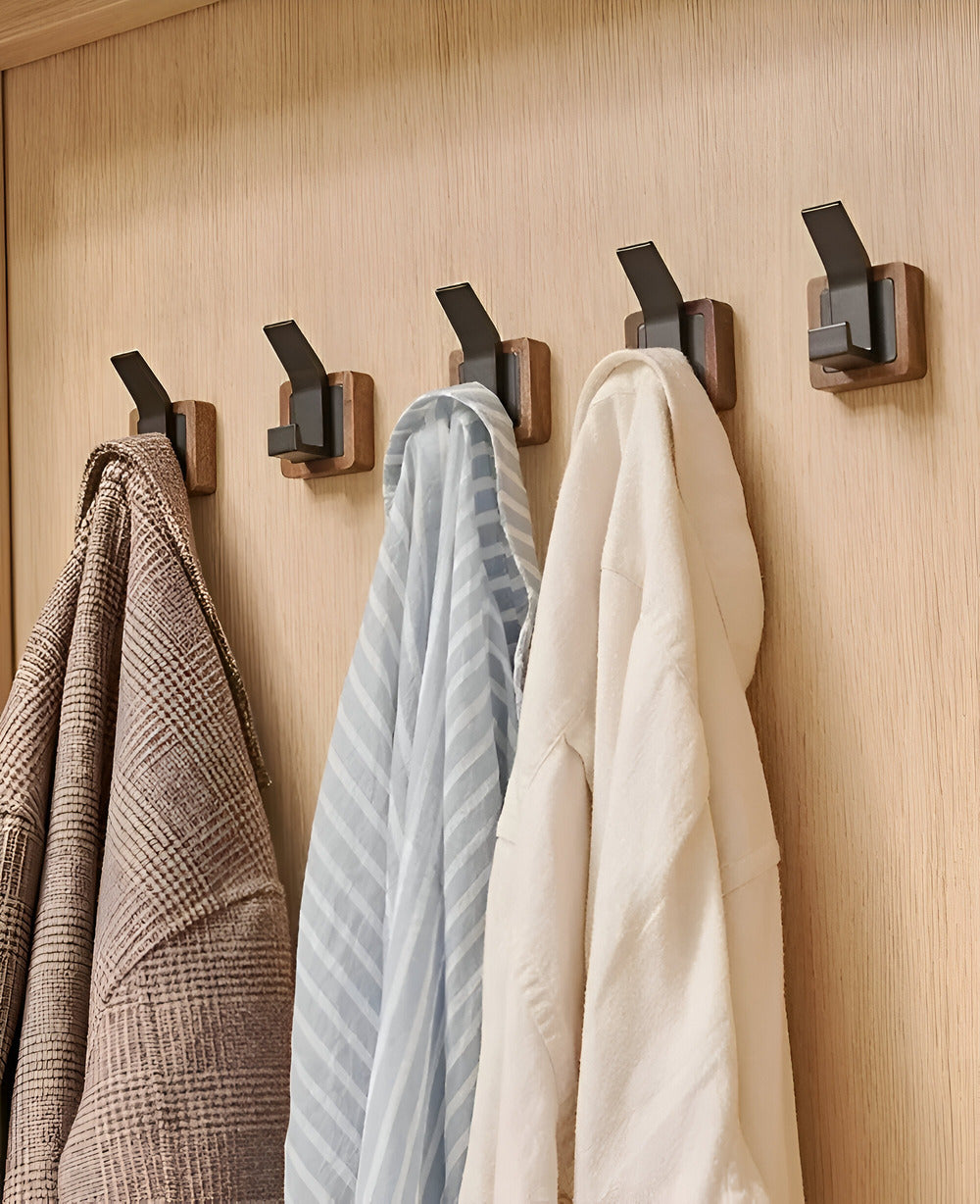 Walnook | Walnoot wandhaak – Moderne houten kapstok met enkele haak, ruimtebesparende wandorganizer