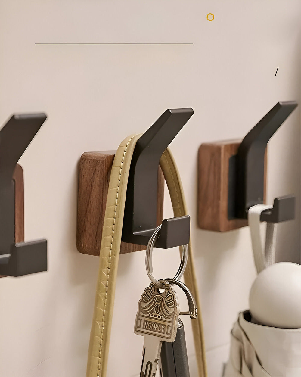 Walnook | Walnoot wandhaak – Moderne houten kapstok met enkele haak, ruimtebesparende wandorganizer