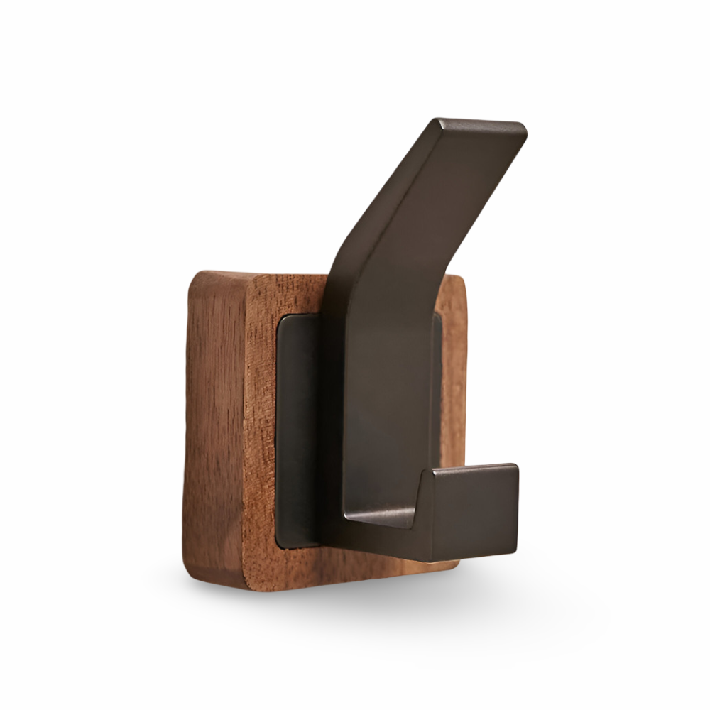 Walnook | Walnoot wandhaak – Moderne houten kapstok met enkele haak, ruimtebesparende wandorganizer