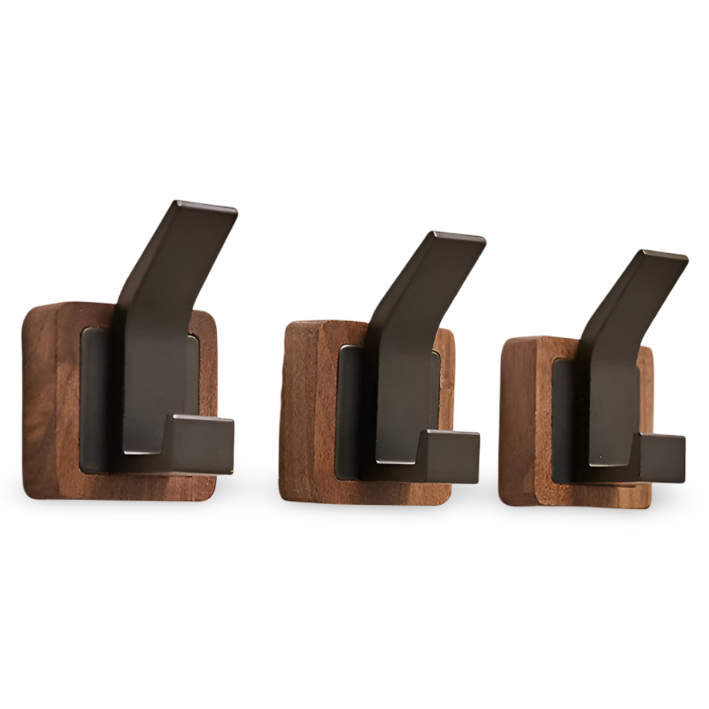 Walnook | Walnoot wandhaak – Moderne houten kapstok met enkele haak, ruimtebesparende wandorganizer