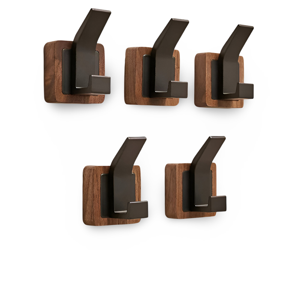 Walnook | Walnoot wandhaak – Moderne houten kapstok met enkele haak, ruimtebesparende wandorganizer