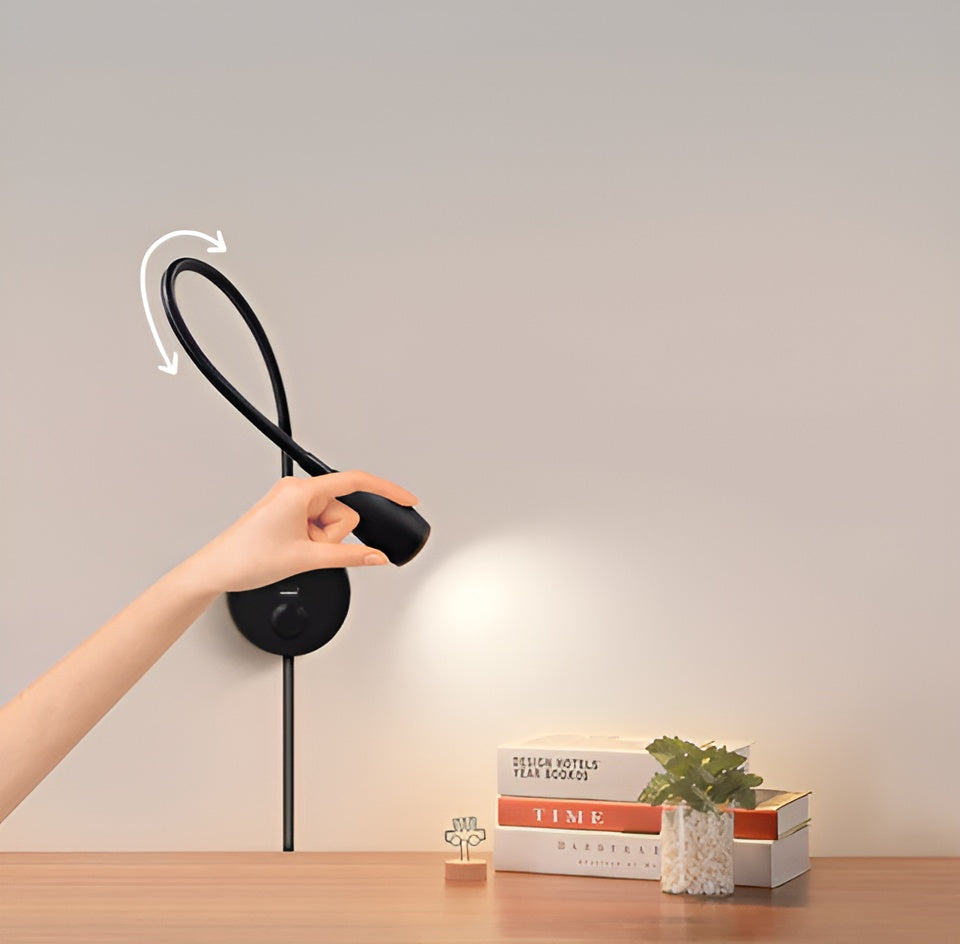 FlexiGlow | Verstelbare flexibele leeslamp met USB-oplaadpoort - Ideaal voor lezen, op het bureau en naast het bed