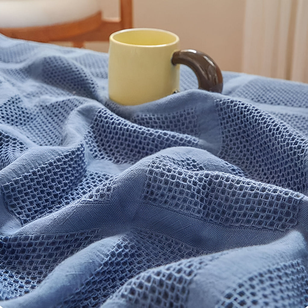 AirBlanket | Ademende katoenen wafeldeken - Zacht & lichtgewicht, knusse woondecoratie