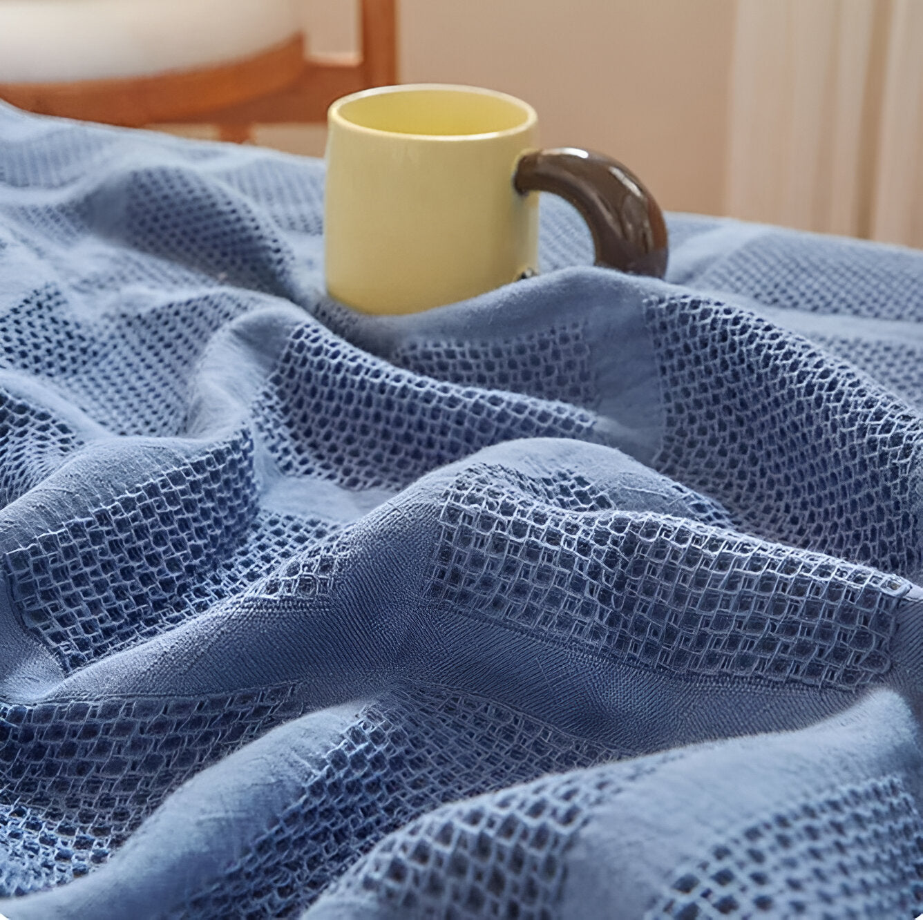 AirBlanket | Ademende katoenen wafeldeken - Zacht & lichtgewicht, knusse woondecoratie