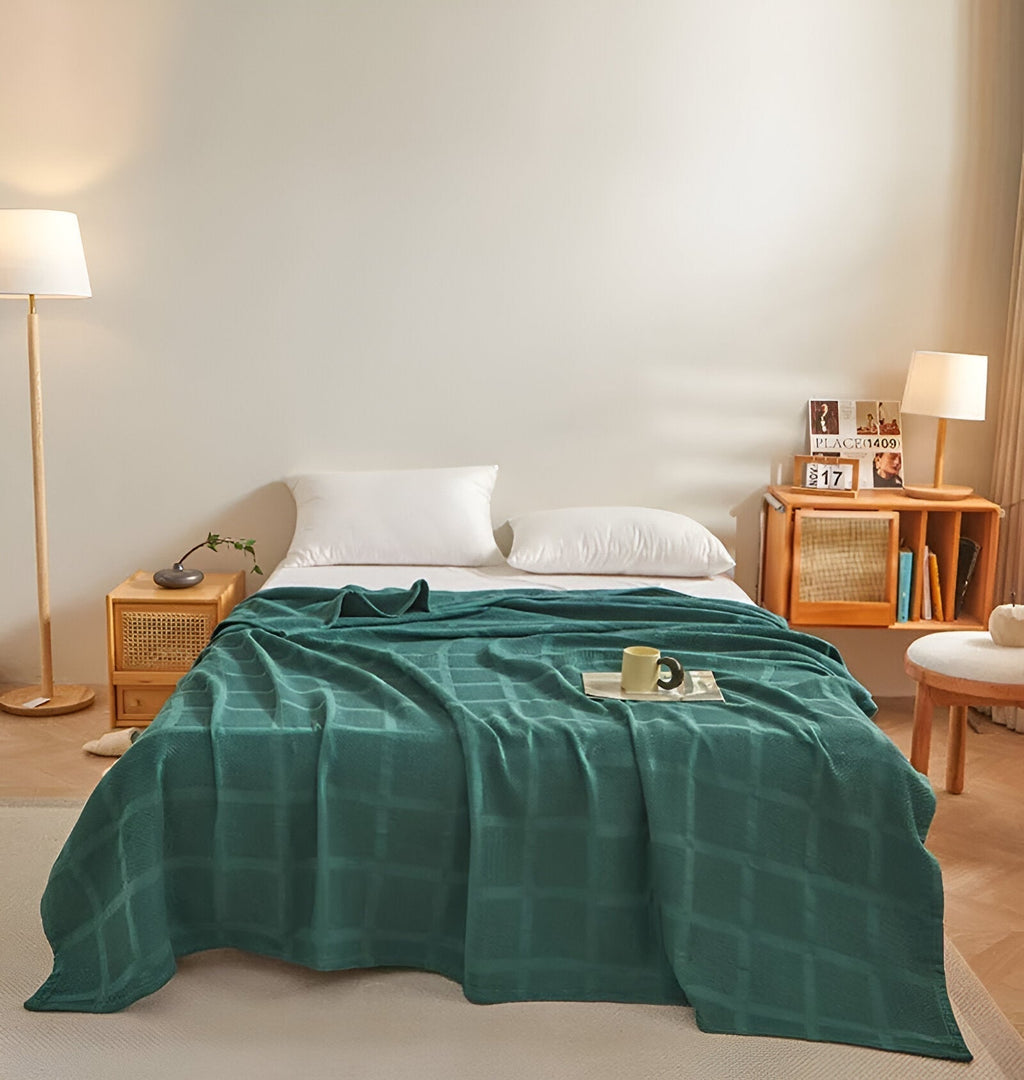 AirBlanket | Ademende katoenen wafeldeken - Zacht & lichtgewicht, knusse woondecoratie