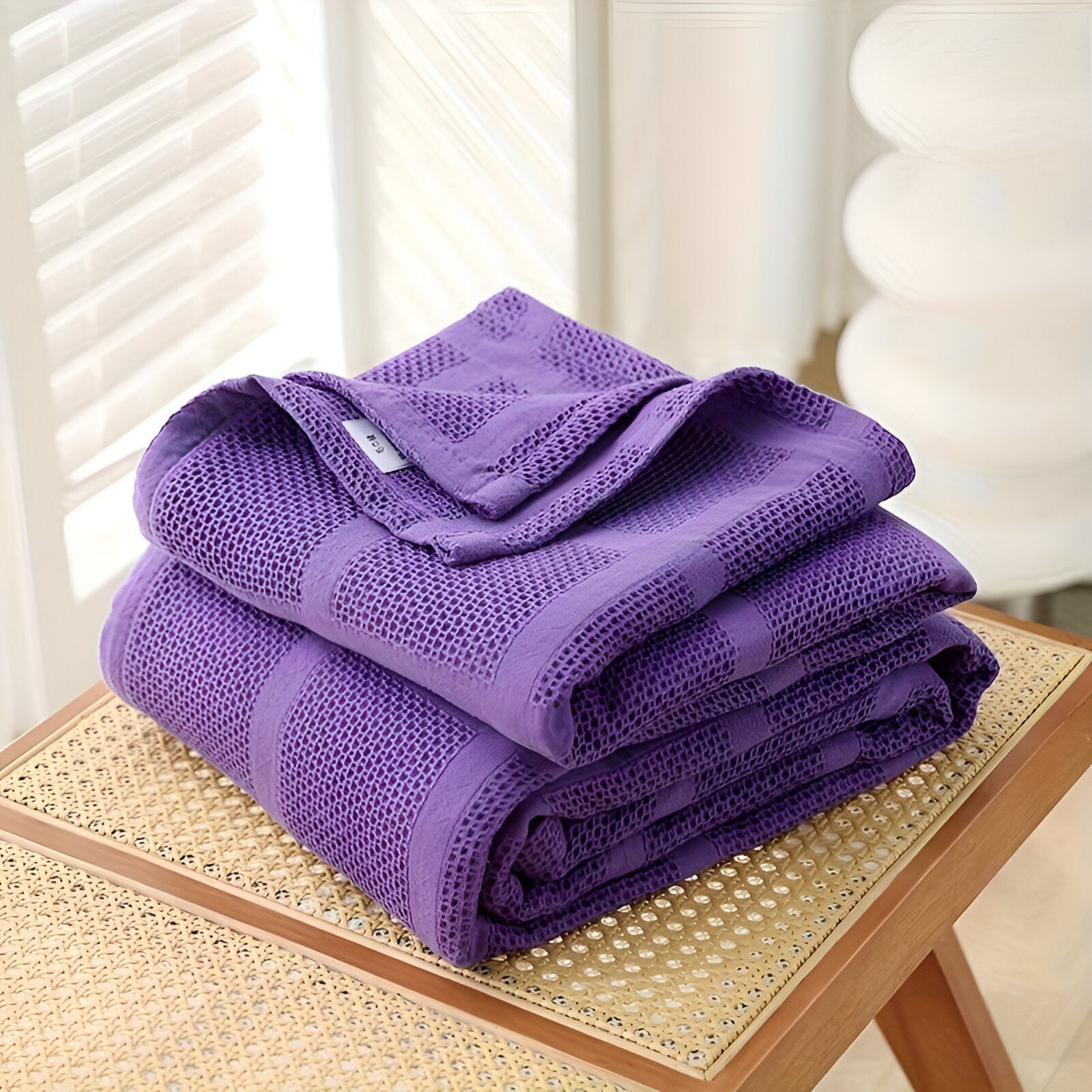 AirBlanket | Ademende katoenen wafeldeken - Zacht & lichtgewicht, knusse woondecoratie