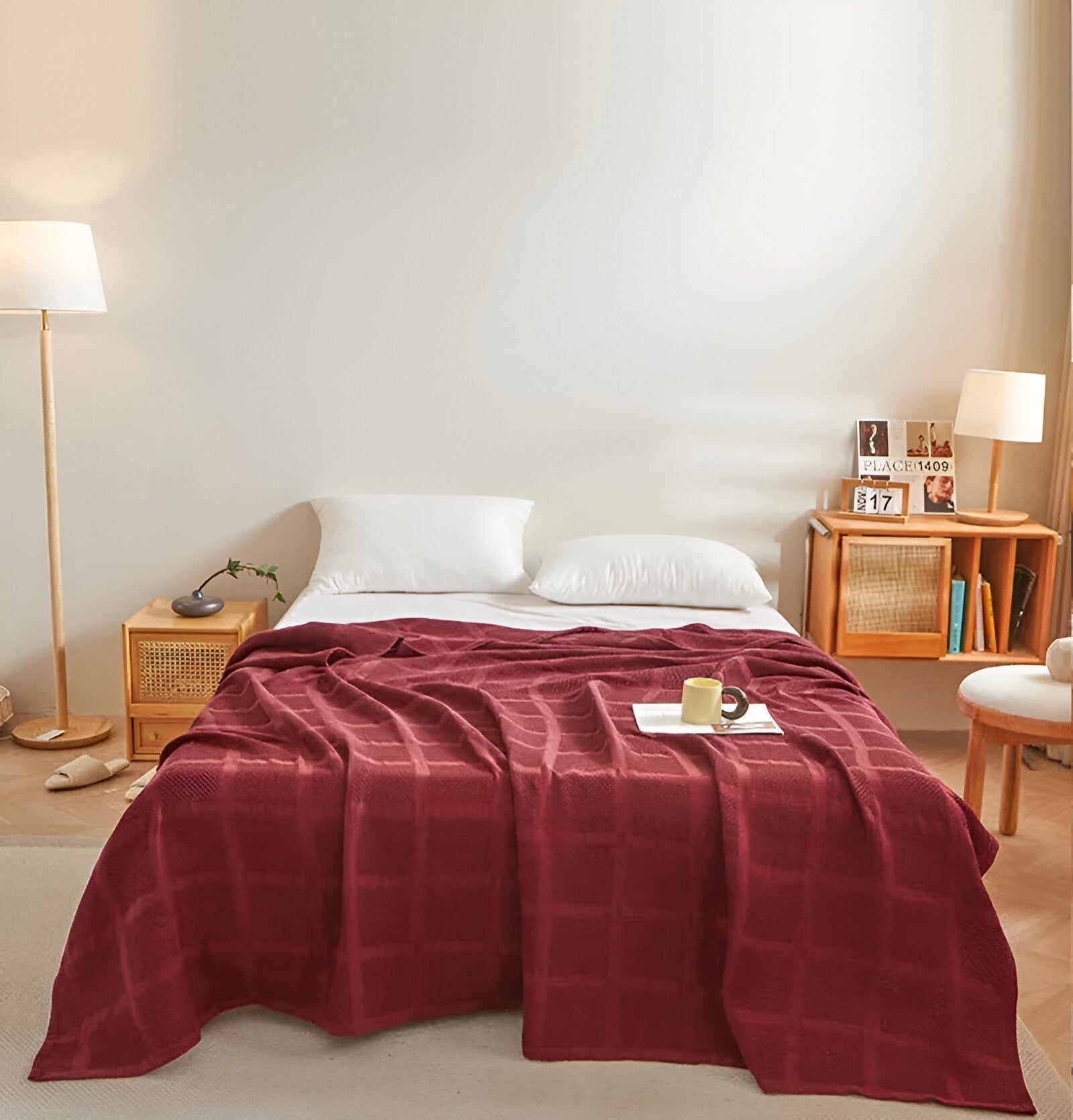 AirBlanket | Ademende katoenen wafeldeken - Zacht & lichtgewicht, knusse woondecoratie